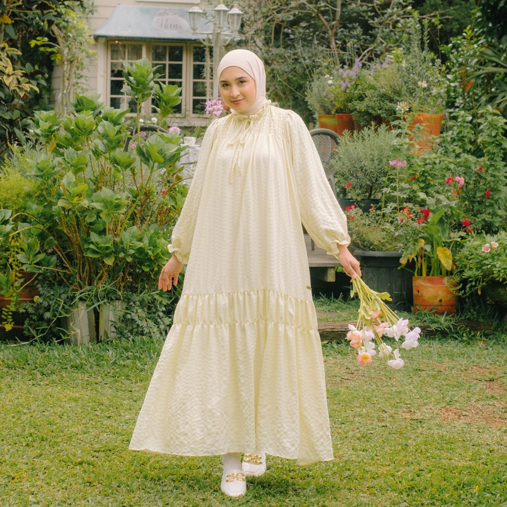 Image of Eclemix Dress Alana | Gamis Wanita Polos Kerah Tali